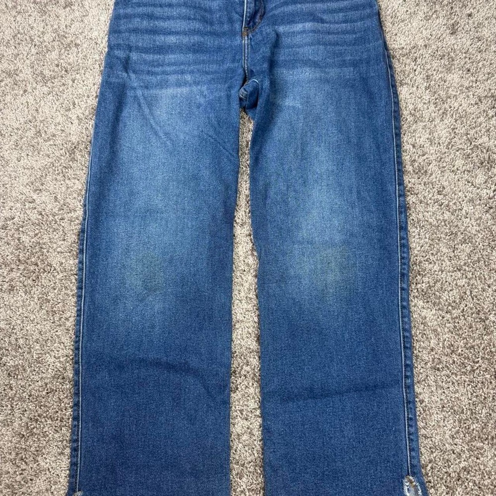 Hollister Low Rise Dad Jeans size women's 13R W31 L31 Medium Wash Side Slit